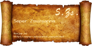 Seper Zsuzsanna névjegykártya